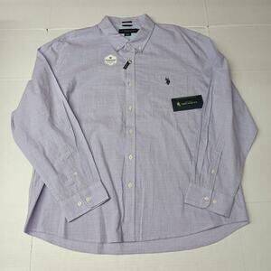 U.S. Polo Assn. Woven Shirt Men's 3XL Violet Trail Checkered